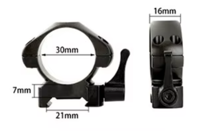 30mm Picatinny/Weaver-Ringe mit Schnellverschluss - HuntElite