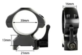 30mm Picatinny/Weaver-Ringe mit Schnellverschluss - HuntElite