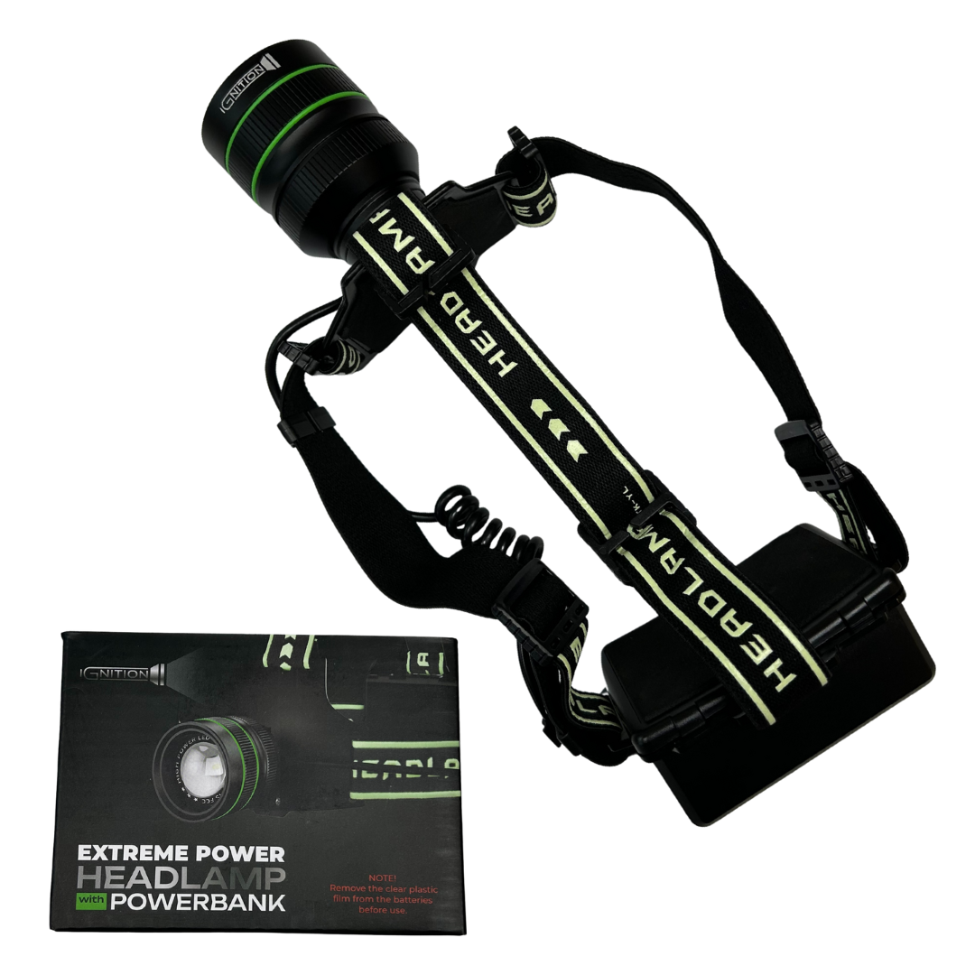 Extrem starke Stirnlampe 10.000 Lumens + Powerbank - Ignition