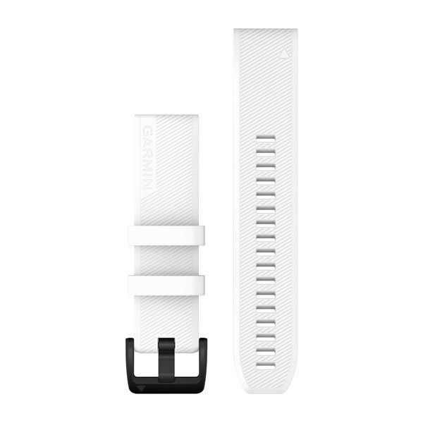 QuickFit® 22 Uhrenarmbänder, Weiß, Schwarze Edelstahl-Hardware – Garmin