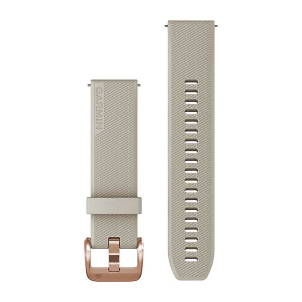 Quick-Release-Armbänder (20 mm) Hellbeige Roségoldfarbene Hardware – Garmin