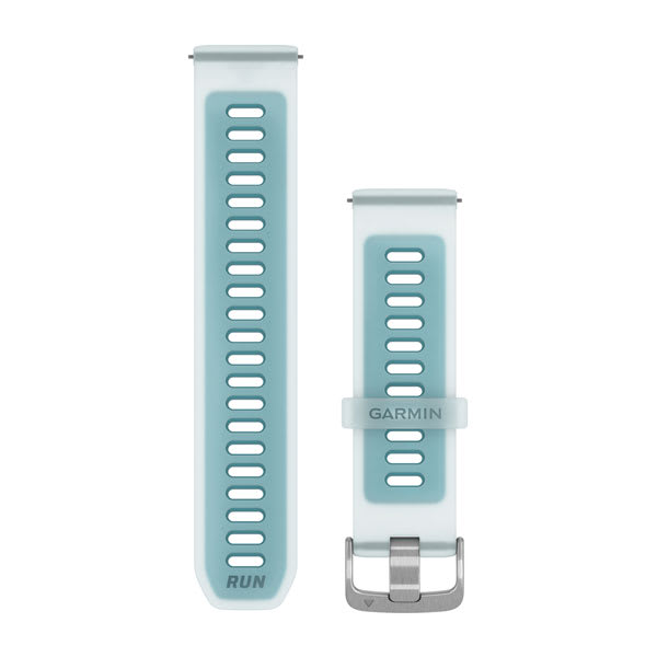 Quick Release-Armbänder (22 mm), Transparent Whitestone/Türkis mit Silber-Hardware – Garmin