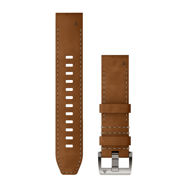 QuickFit® 22 Uhrenarmbänder, Leder-/FKM-Hybridarmband, Braun/Schwarz – Garmin