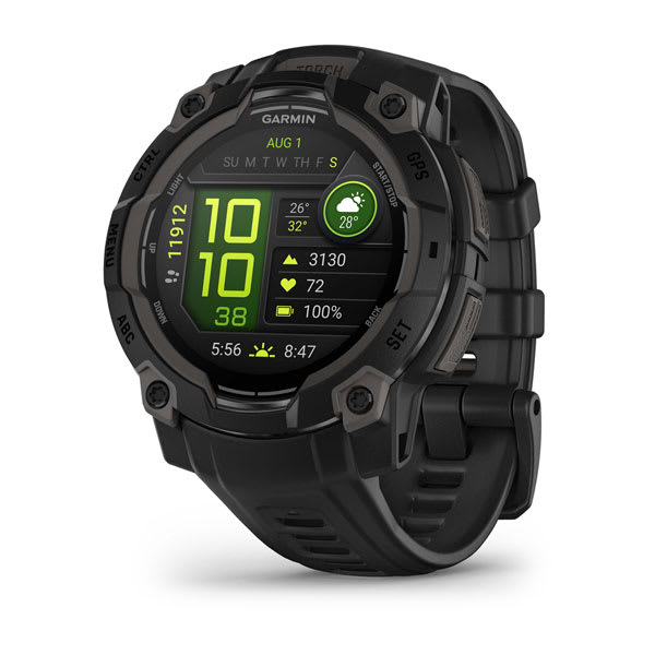 Instinct® 3 – 45 mm, AMOLED, Schwarz mit schwarzem Armband – Garmin