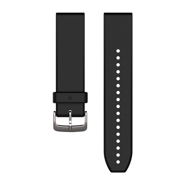 QuickFit® 22 Uhrenarmbänder, Schwarz/Silber Silikon – Garmin
