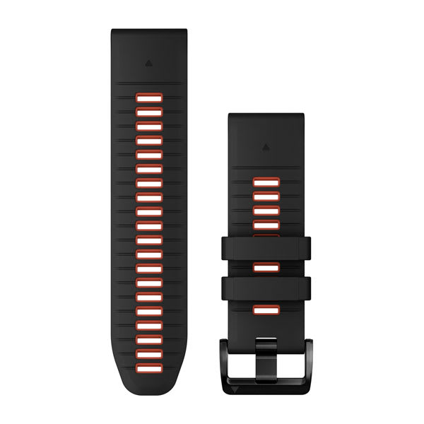 QuickFit® 26 Uhrenarmbänder, Black/Flame Red Silikon – Garmin
