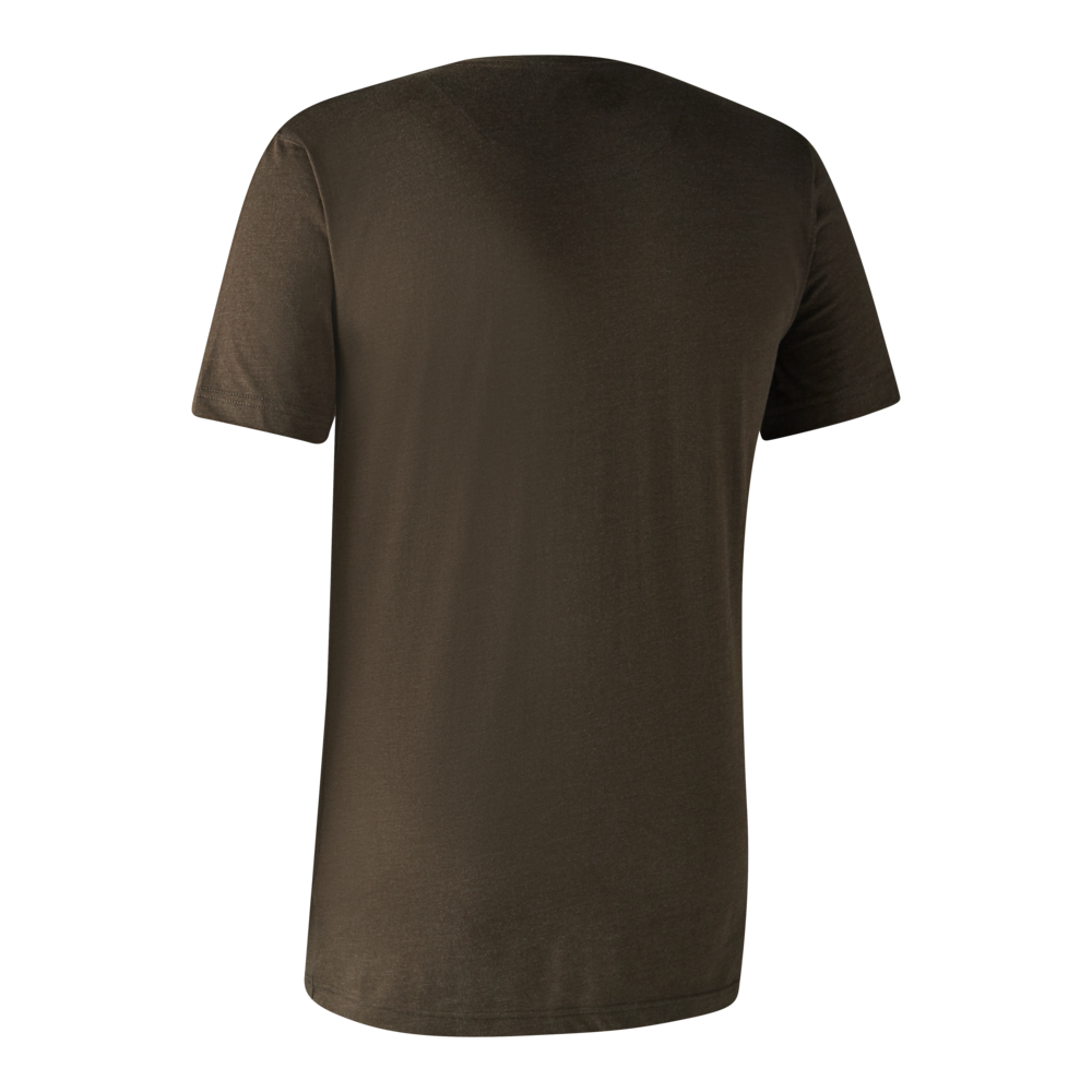 Basic 2er-Pack T-Shirt in Brown Leaf Melange - Deerhunter