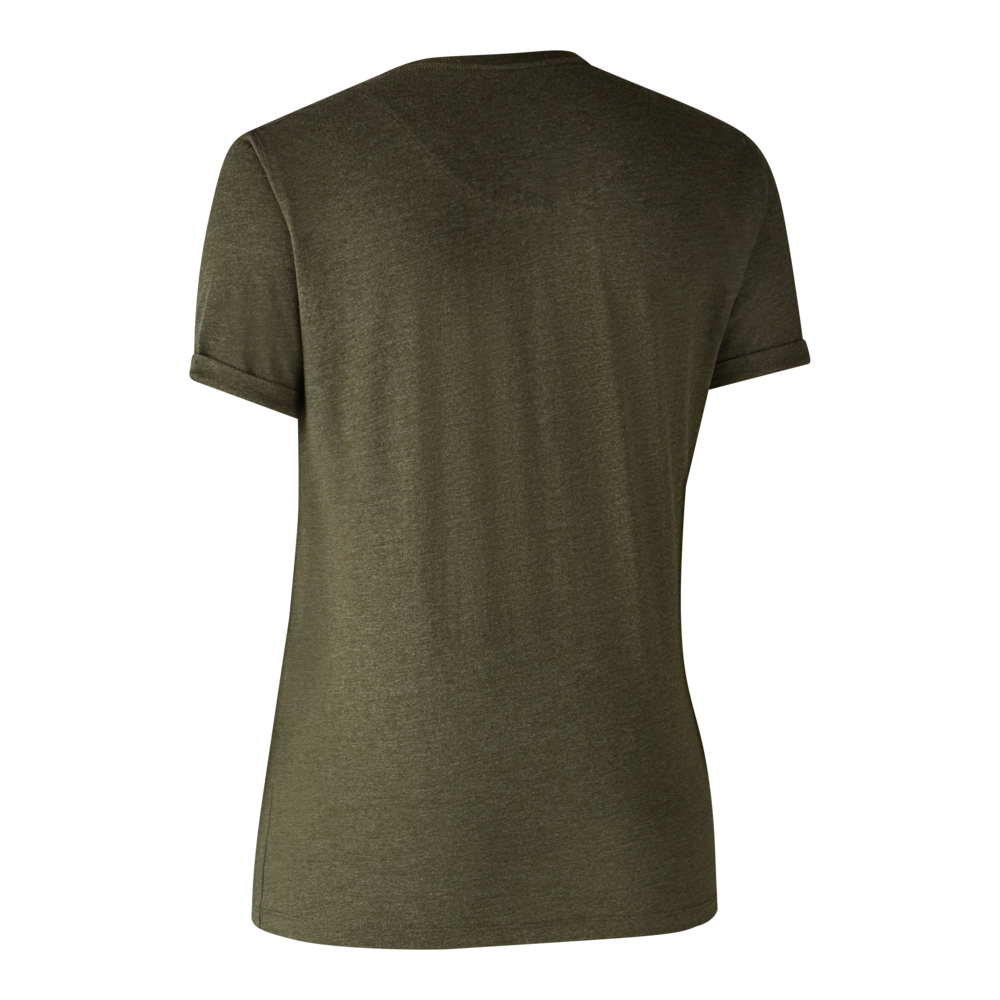 Damen Basis 2er-Pack T-Shirt Adventure - Green Melange - Deerhunter
