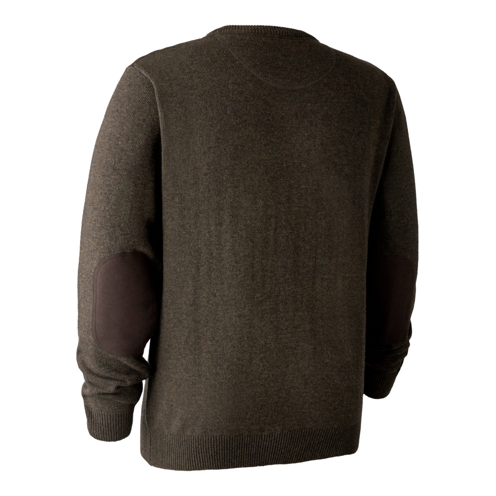 Sheffield Strickpullover mit V-Ausschnitt Dark Elm - Deerhunter