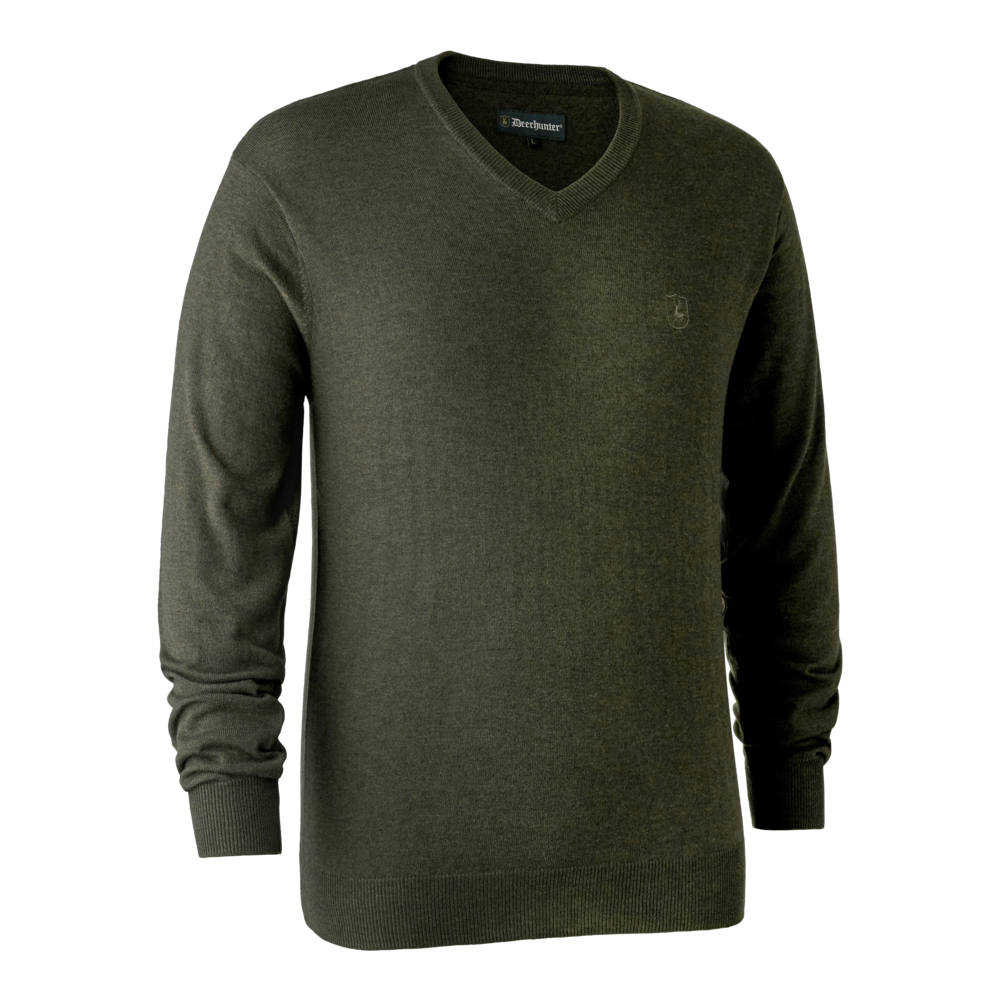 Kingston Strickpullover mit V-Ausschnitt Grün - Deerhunter