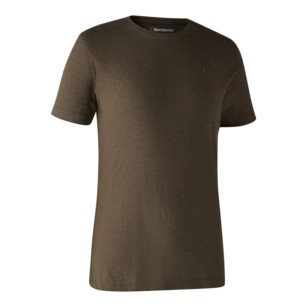 Basic 2er-Pack T-Shirt in Brown Leaf Melange - Deerhunter