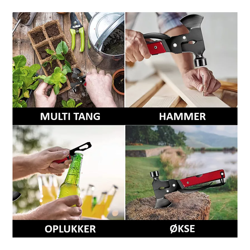 GLOBUZ - Multi-Tool with Axe & Hammer 16-in-1