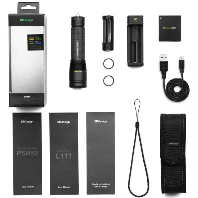 Wiederaufladbare LED-Taschenlampe Pollux PSR52 1000 Lumen - GP design