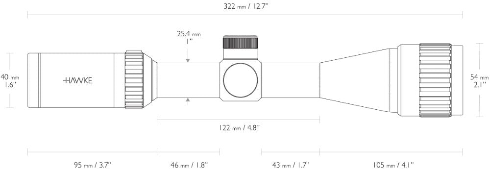 Vantage IR Zielfernrohr 3-9x40 AO Mil-Dot - Hawke