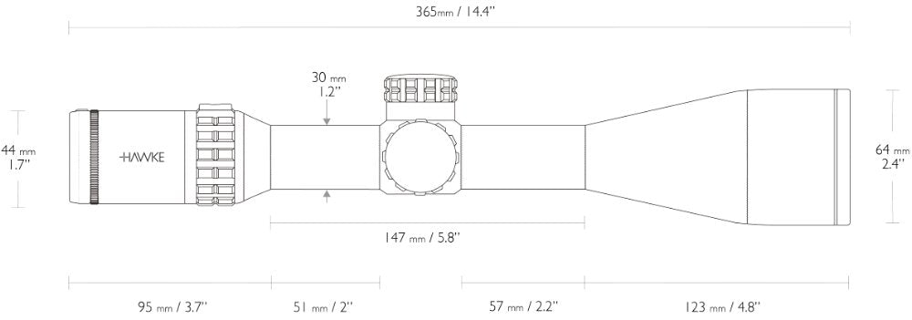 Frontier 30 FFP - 5-25x56 FFP Mil Pro (25x) - Hawke