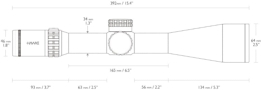 Frontier 34 FFP - 5-30x56 FFP Mil Pro Ext. (30x) - Hawke