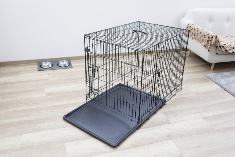Hundebox aus Stahl, zusammenklappbar – 92x63x74 cm – Kerbl