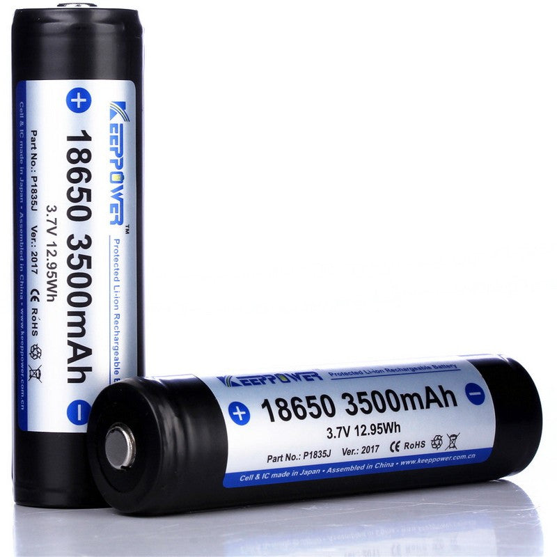 18650 KeepPower 3500mAh Protected Li-Ion Akku 3,7V - 2PACK