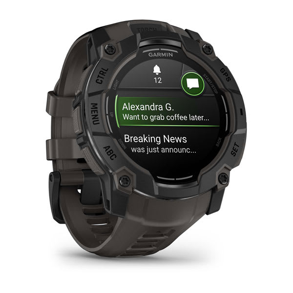 Instinct® 3 – 50 mm, AMOLED, Schwarz Mit Charcoal Riemen – Garmin