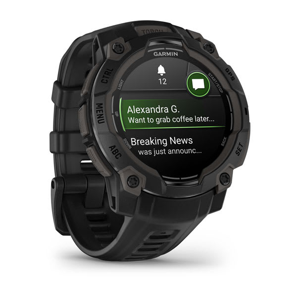 Instinct® 3 – 45 mm, AMOLED, Schwarz mit schwarzem Armband – Garmin