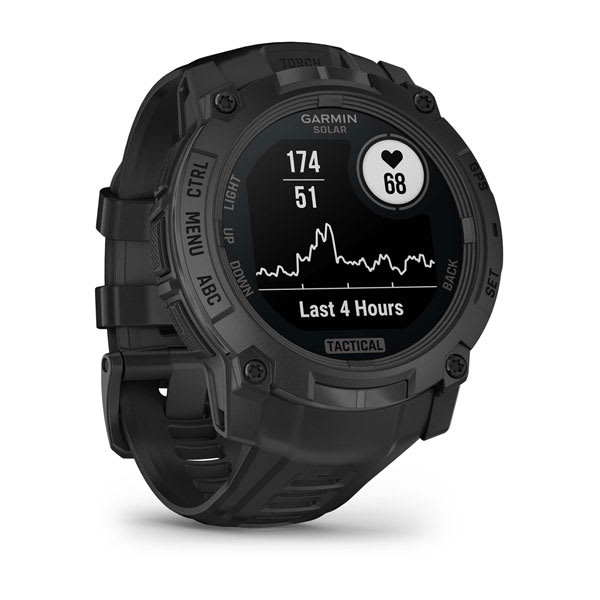 Instinct® 3 – 50 mm, Solar, Tactical Edition, Schwarz mit Schwarzem Armband – Garmin