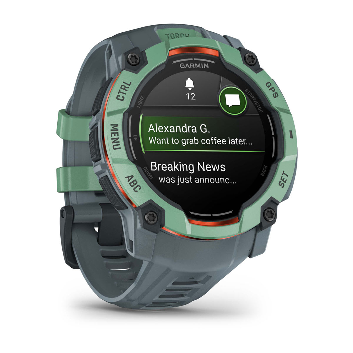 Instinct® 3 – 50 mm, AMOLED, Neotropic mit Twilight Armband – Garmin