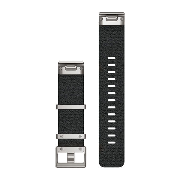 QuickFit® 22 Uhrenarmbänder, Jacquardgewebtes Nylonarmband – Schwarz – Garmin