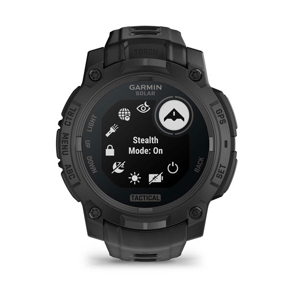 Instinct® 3 – 45 mm, Solar, Tactical Edition, Schwarz mit schwarzem Armband – Garmin
