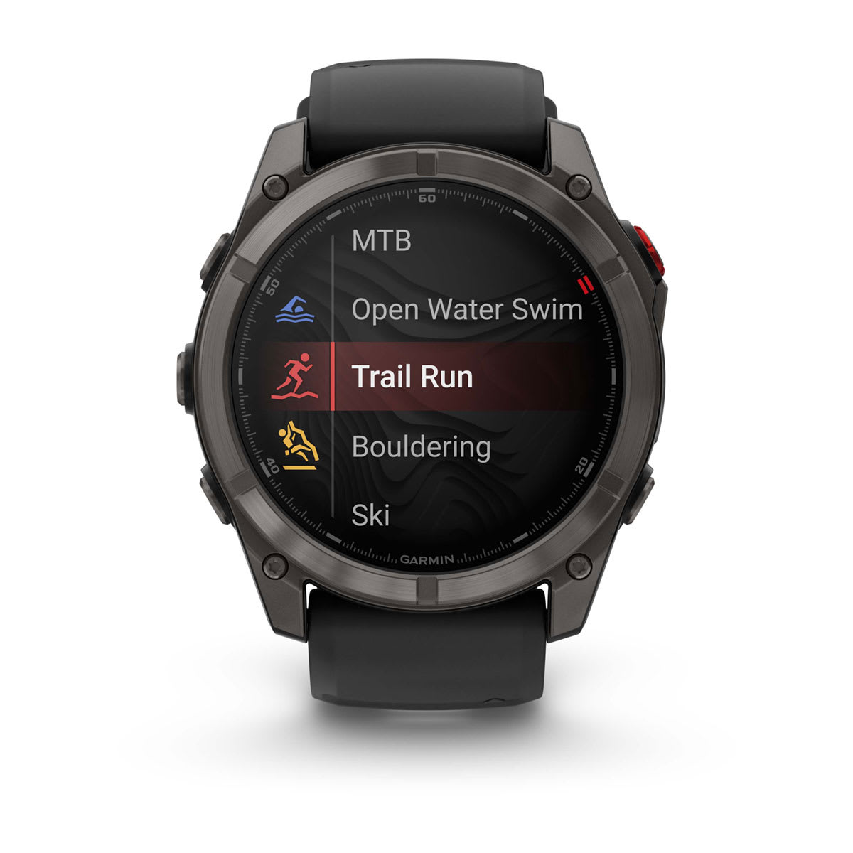 fēnix® 8 Pro – 51 mm, AMOLED, Sapphire, Carbon Grey DLC-Titanium mit Schwarz/Pebble Grey Silikonarmband – Garmin
