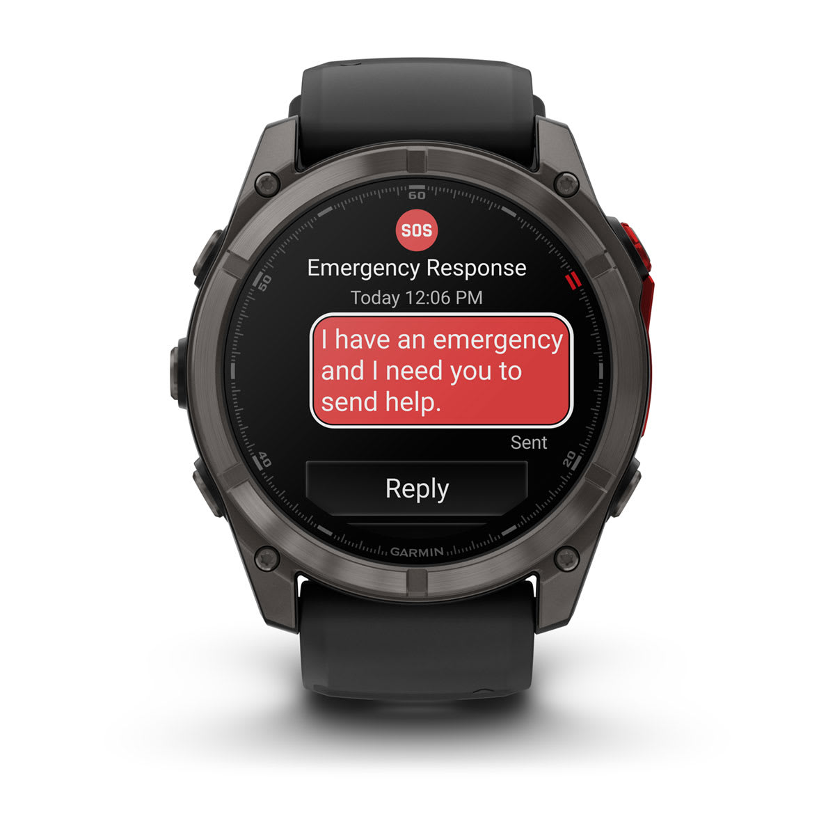 fēnix® 8 Pro – 51 mm, MicroLED, Saphir, Carbon Grey DLC-Titan mit Schwarz/Pebble Grey Silikonarmband – Garmin