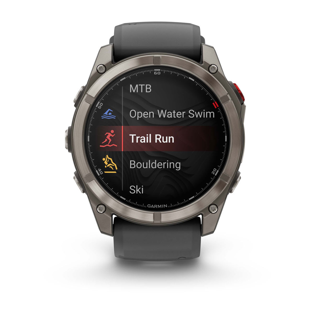 fēnix® 8 Pro – 51 mm, AMOLED, Sapphire, Titan mit Silikonarmband in Graphite/Schwarz – Garmin