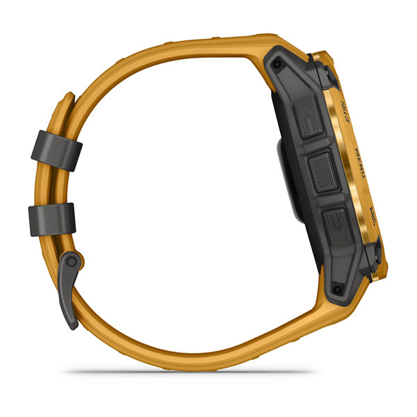 Instinct® 3 – 50 mm, Solar, Sunburst mit Sunburst/Grauem Armband – Garmin
