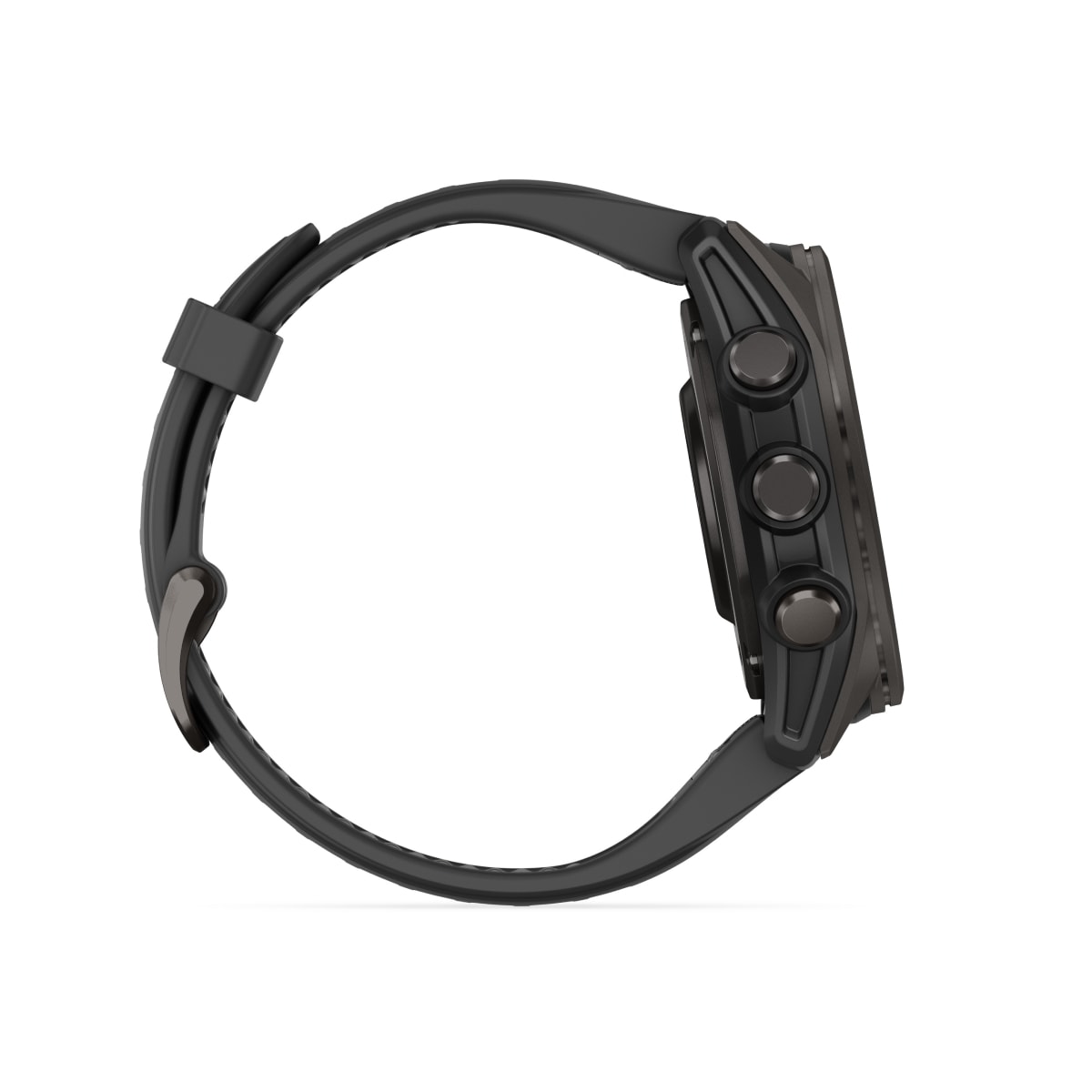 fēnix® 8 – 43 mm, AMOLED, Sapphire, Carbon Grey DLC-Titan mit Schwarz/Pebble Grey-Silikonarmband – Garmin