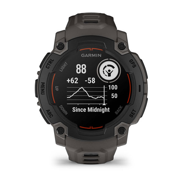 Instinct® E – 45 mm, Schwarz mit Charcoal-Armband – Garmin