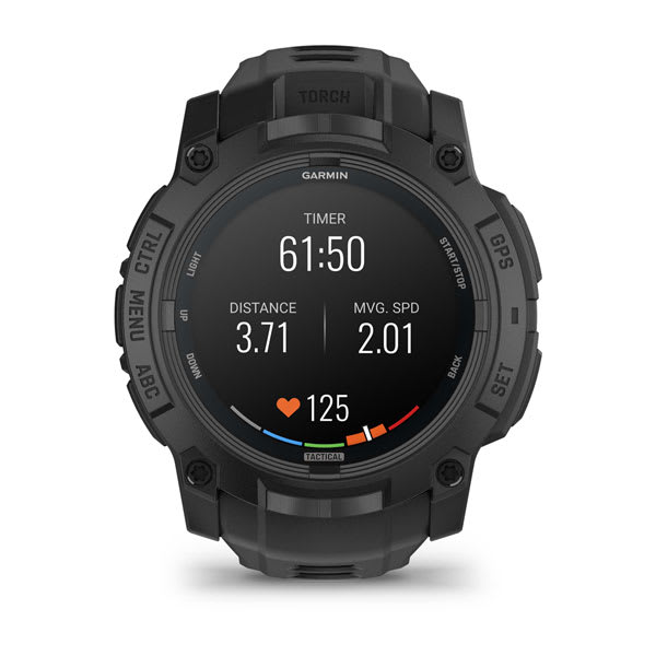 Instinct® 3 – 50 mm, AMOLED, Tactical Edition, Schwarz mit schwarzem Armband – Garmin