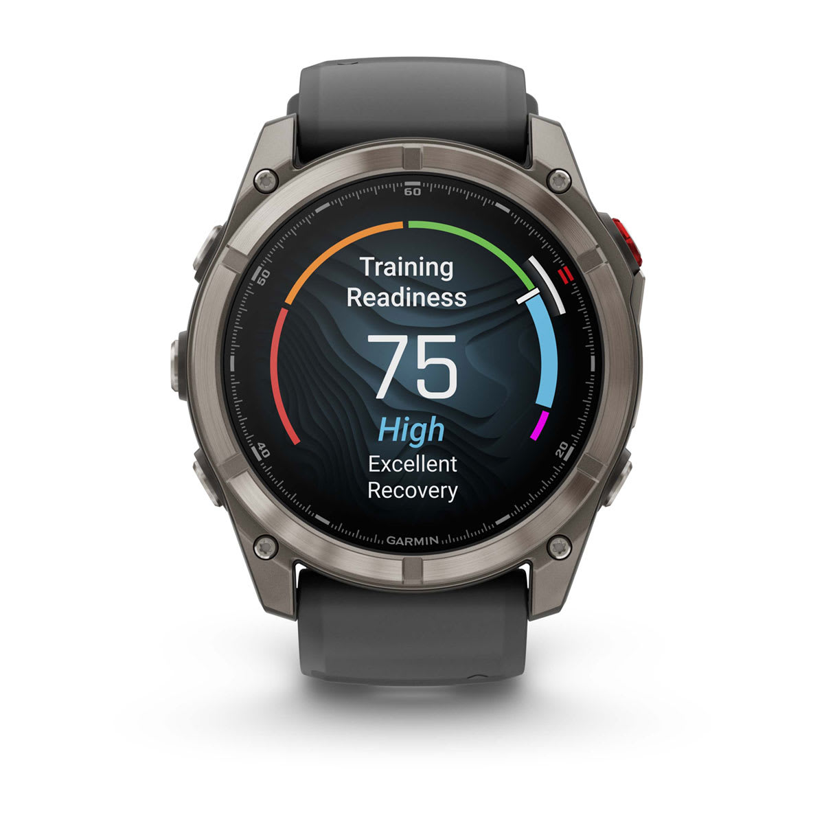 fēnix® 8 Pro – 51 mm, AMOLED, Sapphire, Titan mit Silikonarmband in Graphite/Schwarz – Garmin