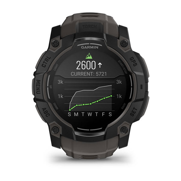 Instinct® 3 – 50 mm, AMOLED, Schwarz Mit Charcoal Riemen – Garmin