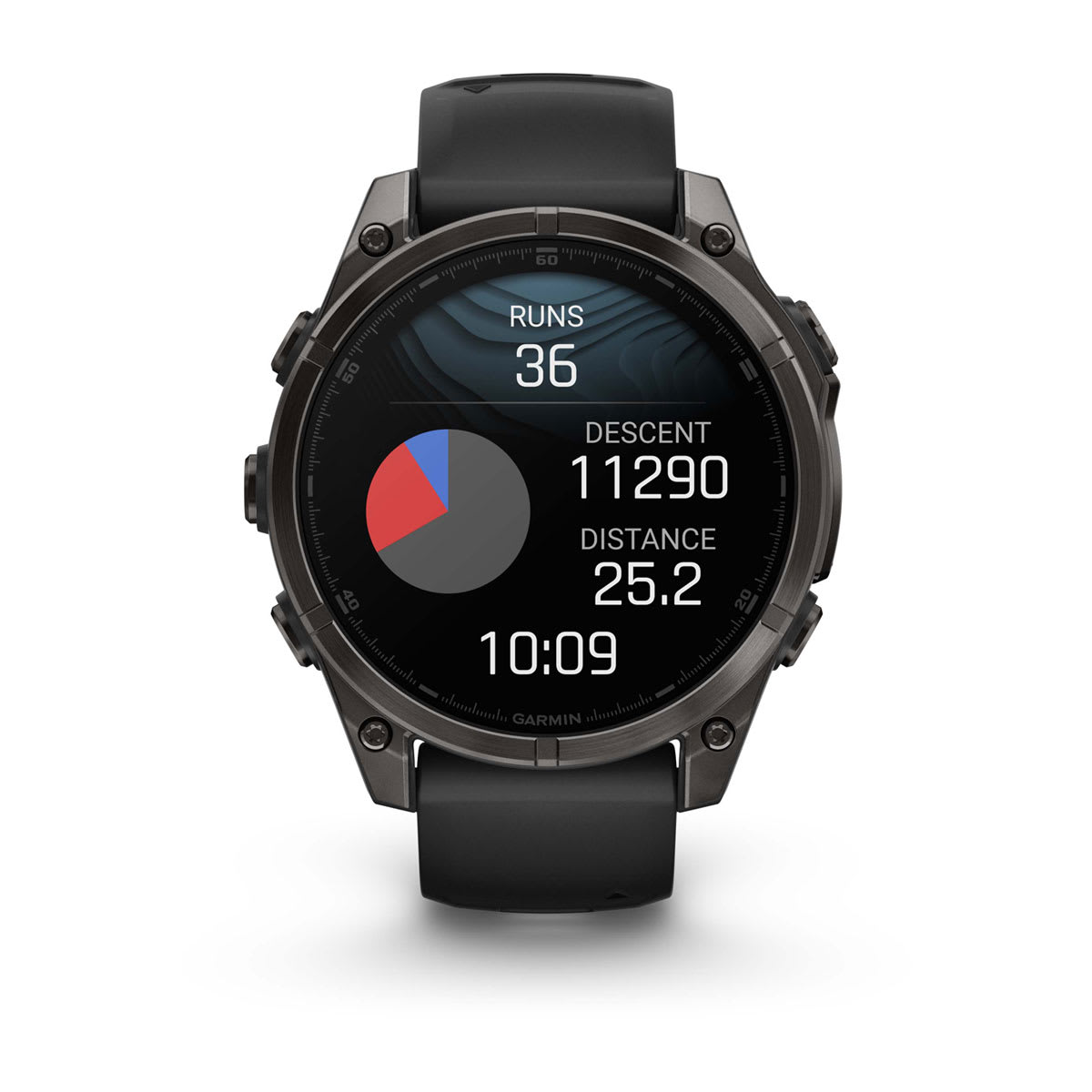 fēnix® 8 – 47 mm, AMOLED, Saphir, Carbon Grey DLC-Titan mit Schwarz/Pebble Grey Silikonarmband – Garmin