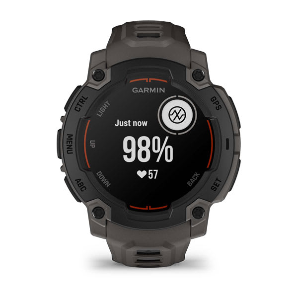 Instinct® E – 45 mm, Schwarz mit Charcoal-Armband – Garmin