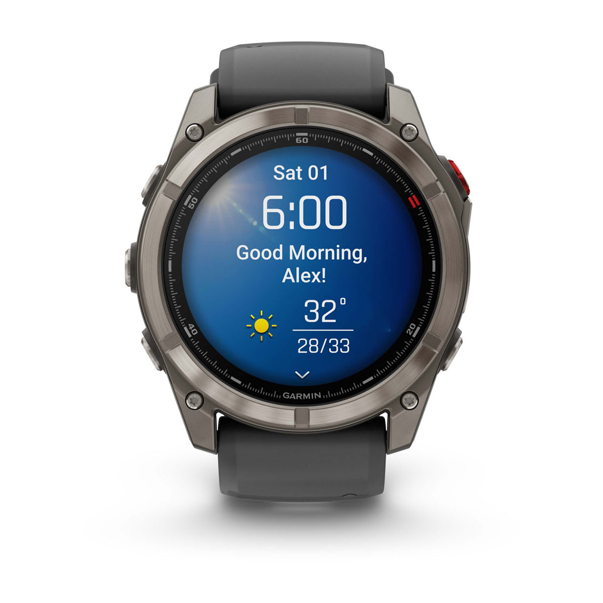 fēnix® 8 Pro – 51 mm, AMOLED, Sapphire, Titan mit Silikonarmband in Graphite/Schwarz – Garmin