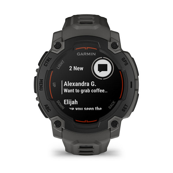 Instinct® E – 45 mm, Schwarz mit Charcoal-Armband – Garmin