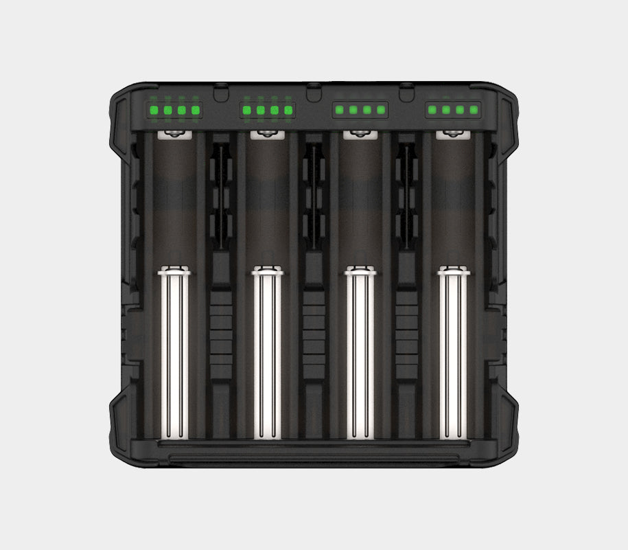 Handy C4 Pro Ladegerät 4 Kanäle / LED-Anzeige / Eingang 5V USB 3.1 Typ-C / Ausgang 4x1A / Powerbank 2x2,5A / für IMR/Li-Ion, Ni-MH, Ni-Cd - Armytek