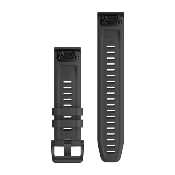 QuickFit® 22 Uhrenarmbänder, Slate Grey Silikon, Schwarze Hardware – Garmin
