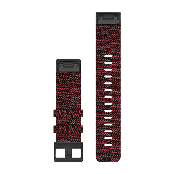 QuickFit® 22 Uhrenarmbänder, Rot Meliert Nylon – Garmin