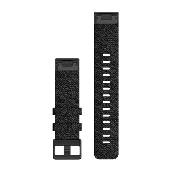 QuickFit® 22 Uhrenarmbänder, Schwarz meliertes Nylon – Garmin