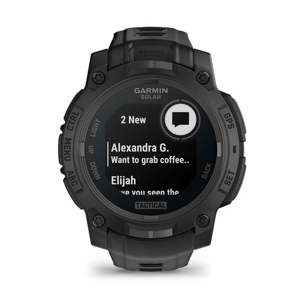 Instinct® 3 – 45 mm, Solar, Tactical Edition, Schwarz mit schwarzem Armband – Garmin