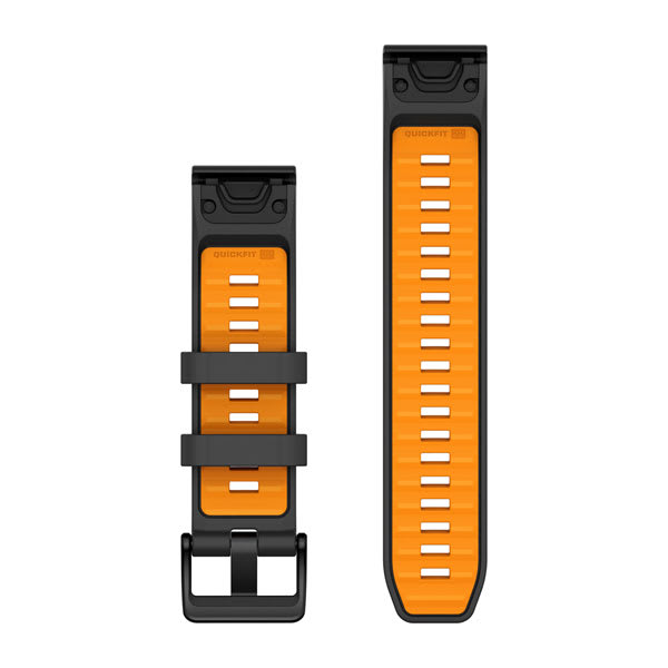 QuickFit® 22 Armbänder aus Silikon, Graphite/Spark Orange – Garmin