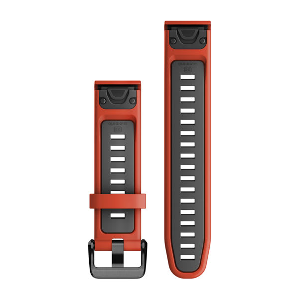 QuickFit® 20 Uhrenarmbänder, Flame Red/Graphite Silikon – Garmin