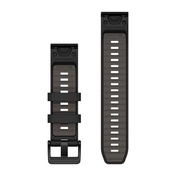 QuickFit® 22-Armbänder, Schwarz/Pebble Grey Silikon – Garmin