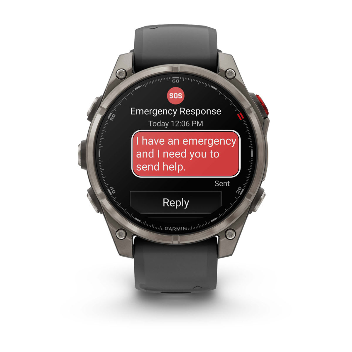 fēnix® 8 Pro – 47 mm, AMOLED, Sapphire, Titan mit Silikonarmband in Graphite/Schwarz – Garmin